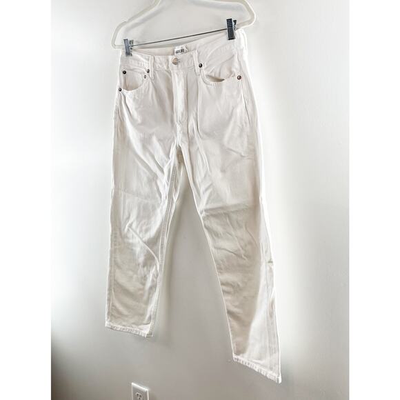Agolde Parker High Rise Button Fly Crop Straight Leg Jeans White 27 / 4 - Picture 10 of 10
